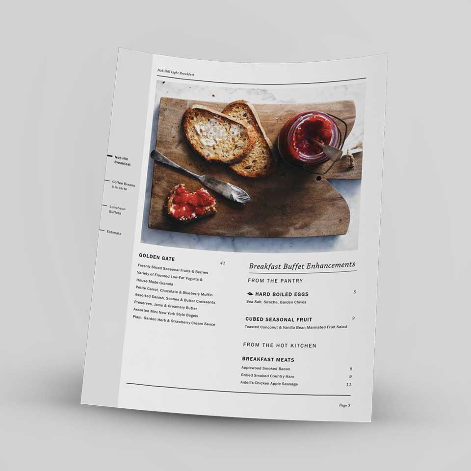 Fairmont printed: menu page - medium image