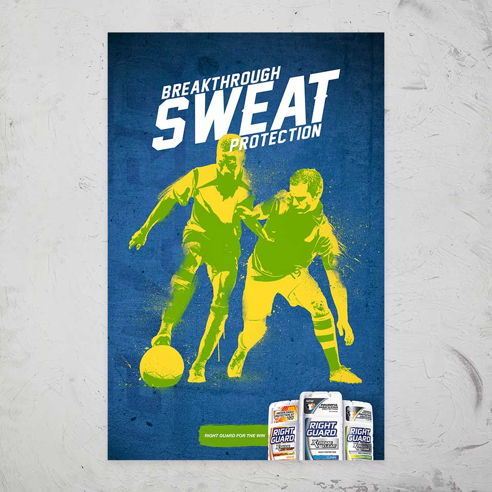 Right Guard: Sweat Protection soccer players