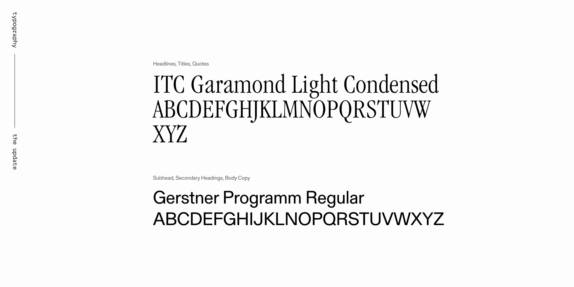 Typography-update: typefaces