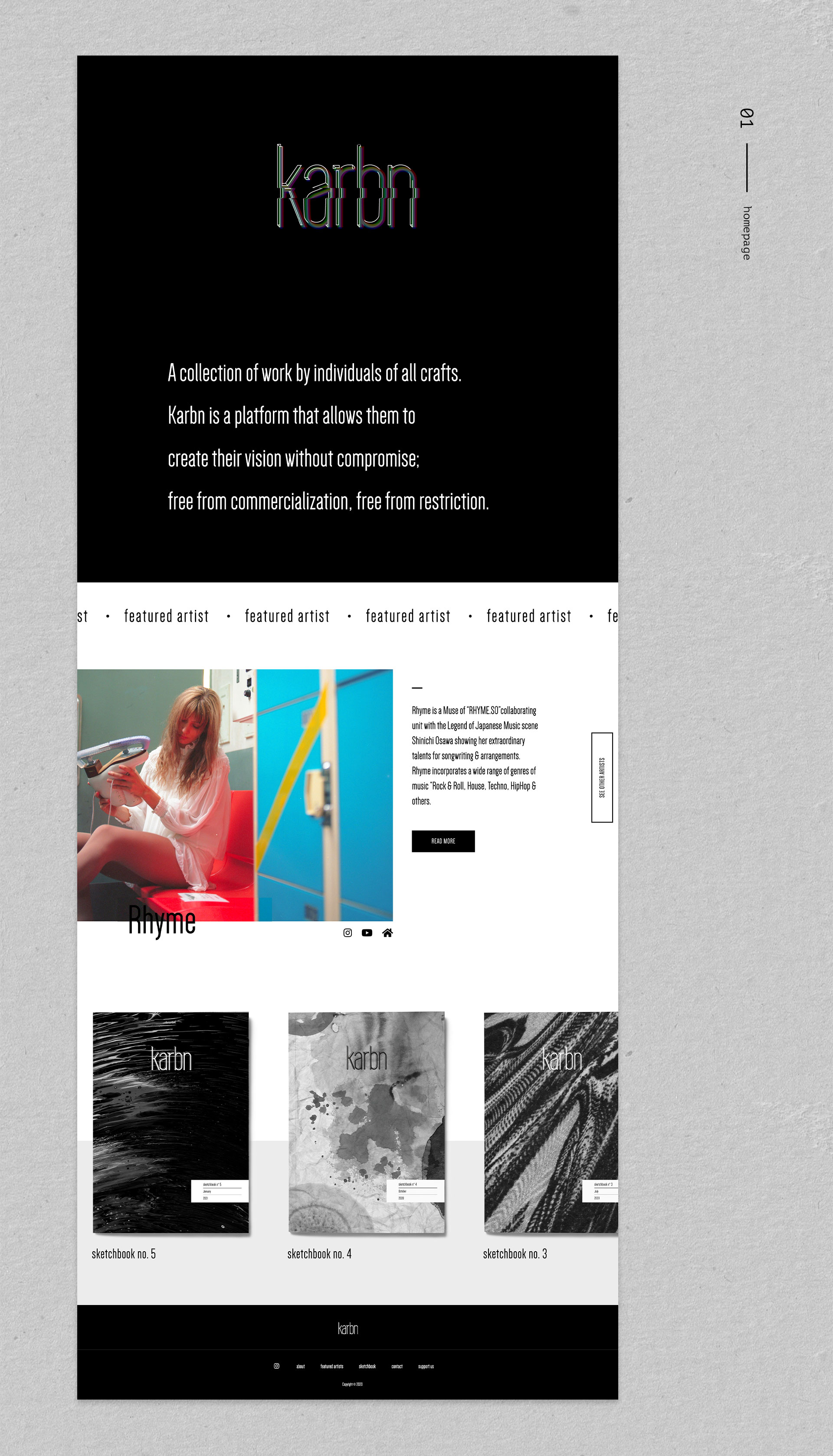 Karbn Site Desktop: Homepage